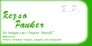 rezso pauker business card
